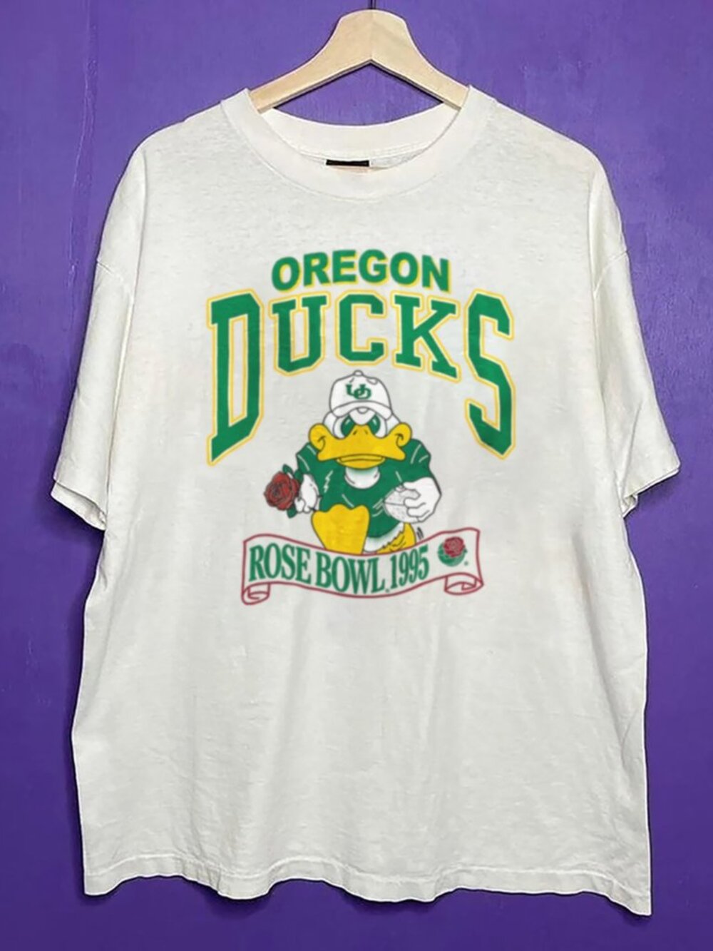 Vintage 90s Oregon Ducks Rose Bowl 1995 Football Shirt, NCAA Men Women Shirt Tee